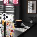 2 x Compatible with iPhone 17 Pro Max Case Wallet Cute for Women with Design,Rugged Credit Card Holder Slot Protective Phone Skin Cases Girly Design (Red Vibrant Colorful Flowers)