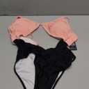 Blooming Jelly Womens One Piece Swimsuit Tummy Control Bathing Suit Sexy Flattering Cheeky High Cut Out Cute Ladies Swimwear, Light Pink and Black, L