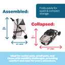 Carlson Pet Products Stroller, Includes 360 Degree Front Wheel Swivel, Rear Wheel Breaks, Reflective Trim, Mesh Panels, Umbrella and Mesh Canopy, Khaki