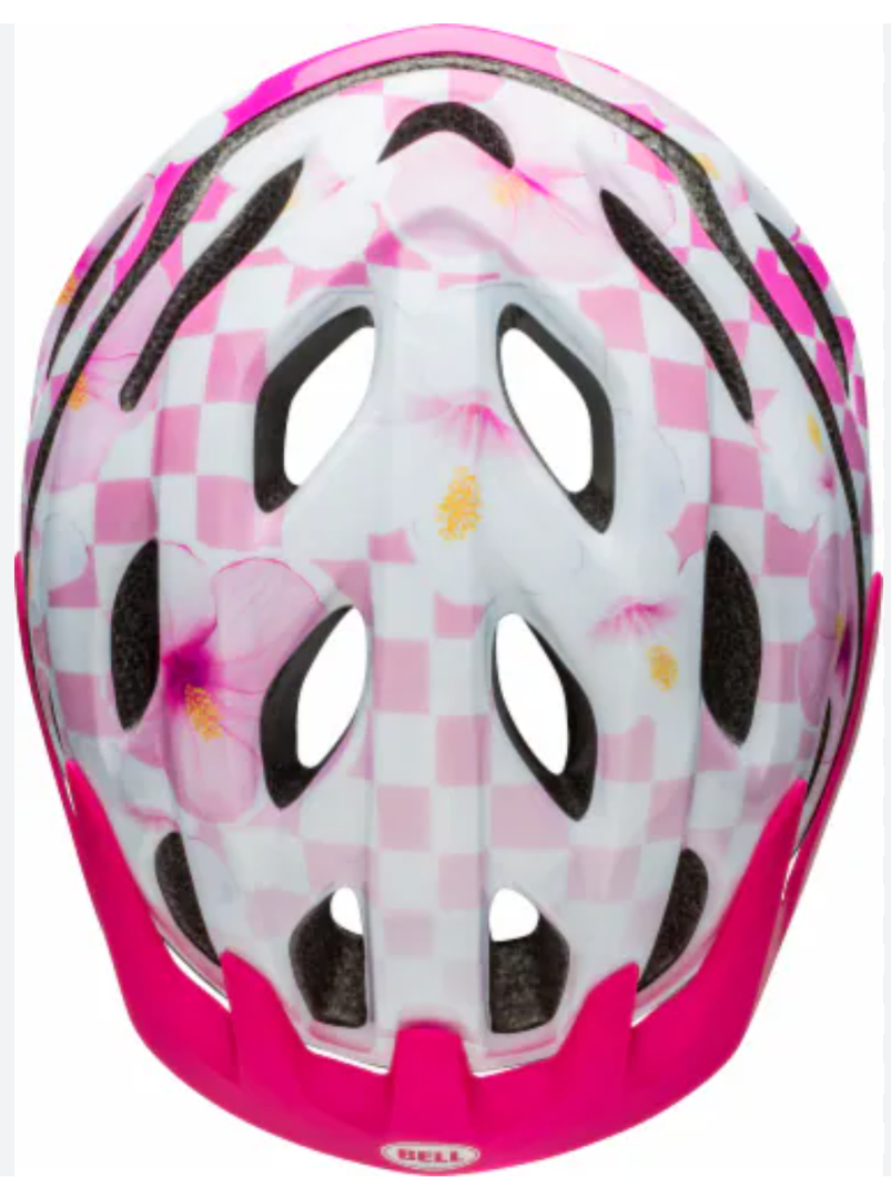 Bell Cadence Pink/White Checkers Bicycle Helmet, Ages 5-8