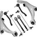 Suspension Front Control Arm Kit Compatible With 2009-2014 Nissan Murano Front Lower Control Arm, Sway Bar Link, Inner & Outer Tie Rod Ends