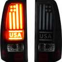 LED Tail Light for Chevy Silverado 1500 2500 1999-2002, Silverado 1500 2500 HD 2001-2002, GMC Sierra 1500 2500 1999-2003, Sierra 1500 2500 HD 2001-2003 Rear LED Taillight Assembly Smoked Lens