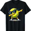 Dabbing Tennis Ball Shirt Funny Boys Men Women Sports Player T-Shirt (Black, XL)