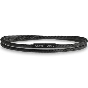 Nautical Durable Black Rope Cord Cuff Unisex Waterproof Bracelet with Magnetic Clasp for Men & Women