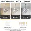 APLampara Mid Century Modern Chandelier 13-Light Sputnik Gold Pendant Lighting Fixture with Amber Shade for Dining Room, Kitchen Island, Bedroom, Living Room