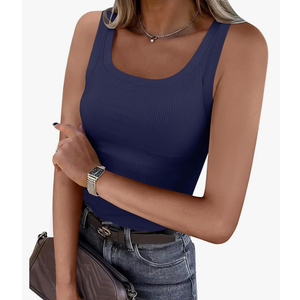 ANRABESS Womens Sleeveless Scoop Neck Tank Top Ribbed Fitted Summer Basic Slim Cute Tops 2025 XXL