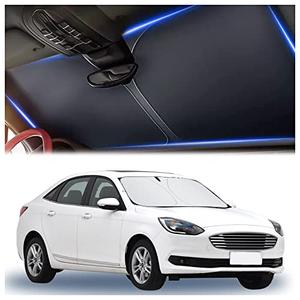 300T Thickened Automotive Glass Sunshade and Comes with Storage Bag,Keep Car Interior Cool, Windshield Sun Shade Fit for Small Cars (M: 55.12 * 27.6 inch)