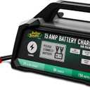 Battery Tender 15 AMP Battery Charger and Maintainer - 12V Switchable 15 AMP / 8 AMP / 2 AMP - Selectable Chemistry Standard AGM Gel - LCD Display - 022-0234-DL-WH