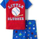 The Children's Place baby-boys And Newborn Snug Fit 100% Cotton Short Sleeve Top and Shorts 2 Piece Pajama Set