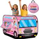 Pop Up Tent Kids:Ice Cream Truck Tent,Pop Up for Kids,Kids Play Without Installation,Suitable for 2-3 Children&for Ages 3+,Kid Play Tent Indoor for Kid Gift (Red)