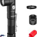 T5 1400 Lumens Rechargeable LED Flashlight, 90 Degree Adjustable Head, EDC Tactical Flashlight,Magnetic AA Pocket Work Light with Red Diffuser & Clip for Camping, Hiking, Emergency