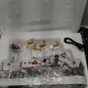 Christmas Village, Colorful Animated Scenes with Santa Reindeer Sleigh Musical Christmas Village Houses Collectible Building for Xmas Indoor Decorations