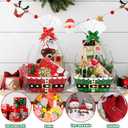 Orchidleaf 12 Pack Christmas Basket for Gifts Empty with Handle Gift Baskets Empty to Fill Bulk Red and Green Gift Boxes with bows, Gift Cards for Christmas Party Presents