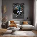 WHZKCYH American Football Sports Eagles Poster For Kids Fun Teen Birthday Christmas Gifts Jalen Hurts Rugby Star Posters Frames Canvas Wall Art Print Picture For Home Room Decor