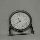 Modern Silvery Table Clock on Stand  Decorative Desk & Shelf Mantel, Farmhouse Non-Ticking, Home Dcor for Living Room, Bedroom, Bedside, Office  Elegant Gift (Silvery)