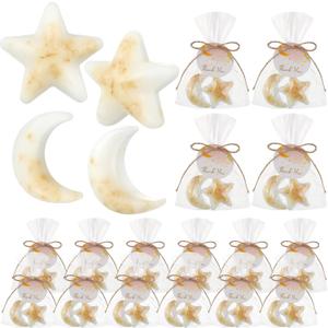 Demissle 20 Pcs Baby Shower Favors Soaps Moon and Star Shaped Bath Handmade Soaps with White Thank You Cards Showing Love Gifts for Guest Return Prizes Gender Reveal Birthday Party Decor