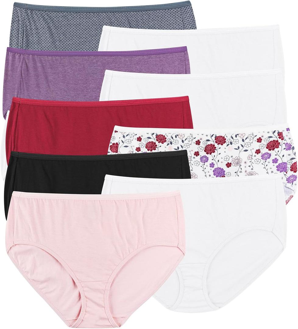 Hanes Women's Signature Cotton Breathe Briefs Underwear Pack, 6-Pack (XXXL)