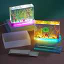 4 Pcs Square Light Resin Silicone Molds Lamp Holder Molds for Flower Preservation with USB Light for DIY Epoxy Resin Casting Craft Desktop Ornaments Table Candle Home Decorations