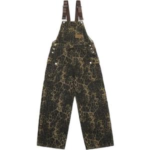 COOLMONAR Women's Y2K Leopard Print Jeans Overall Chic Streetwear Baggy Wide Leg Jumpsuit Retro Hip Hop Loose Trouser