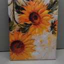 Sunflower Canvas Wall Art, 2D No Texture Sunflower Painting Poster, Yellow Flower Wall Decor, Simple Flower Picture for Wall Living Room Bathroom Bedroom Home Decoration 16*24 in ( Stretched Canvas on A Wooden Frame)