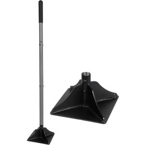 Walensee Steel Tamper with 48 inch Handle 8"x8" Garden Rubber Grip for Laborsaving All-Steel Heavy Duty Ideal Tool Leveling Ground Installing pavers and Repairing Blacktop