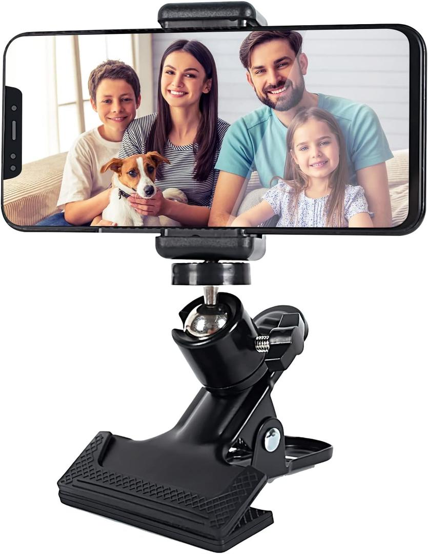 Adjustable Phone Holder Desk Phone Holder Dock Universal Smartphone Stand 360 Rotation Cell Phone Clamp with 1/4 Interface for Smartphones