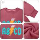 MAXIMGR Teacher Sweatshirt Women Oversized Rock'n Roll Sweatshirt ABCD Alphabet Graphic Back to School Pullover Top (Pink, S)
