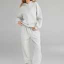 AUTOMET Womens 2 Piece Outfits Lounge Hoodie Sweatsuit Sets Oversized Sweatshirt Baggy Fall Fashion Sweatpants with Pockets (Gray, XL)