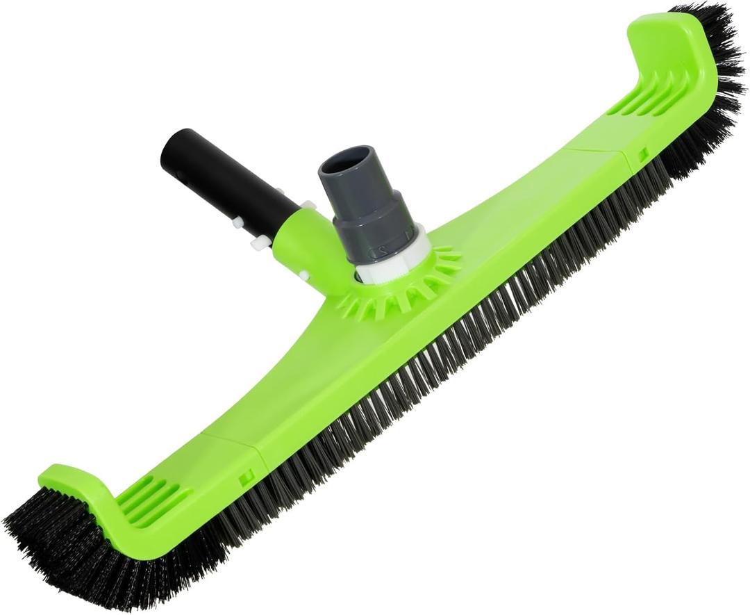 Sepetrel 20" Pool Vacuum Brush Head for Cleaning Pool Walls, Heavy Duty Inground/Above Ground Swimming Pool Scrub Brushes with Curved Ends