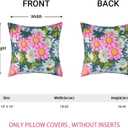 cygnus Summer Outdoor Floral Pillow Covers 18x18 Waterproof,Pink Flower Outdoor Throw Pillows for Patio Furniture & Garden Couch Decorative