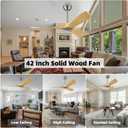 42 Inch Modern Ceiling Fan Without Lights,Reversible DC motor silent ceiling fan, increase air circulation, suitable for living room, dining room, bedroom outdoor (Brushnickle+Natural Wood)