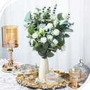 Giegxin 180 Pcs 3 Kinds Mixed Artificial Eucalyptus Leaves Stems Bulk Silver Dollar Leaves Picks Dried Eucalyptus Bundle Faux Spray for Wedding Vase Bouquet Floral Arrangement (Green)