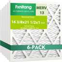 (6 Pack) 16 3/8x21 1/2x1 Air Filter, MERV 13 MPR 1900 & FPR 10, Pleated Air Filter (Actual Size: 16 3/8x21 1/2"x0.75")