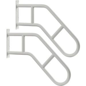 Hand Rails for Outdoor Steps & Elderly (Max 800LBS),U-Shape Wall Mount Stair Railing, Porch, Deck & Garden Grab Bar, Safety Handle for Garage, 2 Pack