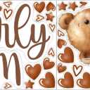 Baby Shower Sign Decorations Decal We Can Bearly Wait Sign for Backdrop Gender Reveal Party Decoration for Balloon Arch Boy or Girl Sticker Baby Bear Welcome Signs for Pregnancy Party Photo Background, Red Brown