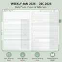 3 x 2026 Christian Planner for Women & Man 5.7"x8.3" 12-Month Hardcover Bible Journal and Prayer Organizer, Faith-Based Weekly & Monthly Planner with Scripture Verses, Christian Gifts (Sage Green)