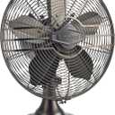 Lasko Oscillating Table Top Fan, Portable, 3 Quiet Speeds, for Bedroom, Kitchen and Office, 17", Bronze, R12210