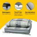 AAAAAcessories Outdoor Deep Seat Cushions, Waterproof, Fade-Resistant Patio Furniture Replacement Cushions, 24" x 24" x 5", Set of 2, Gray Cabana Stripe