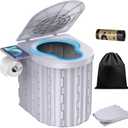 Portable Toilet, Upgraded 15'' toilet With Removable Paper Holder, Camping Toilet With A Load Capacity Of 450 Lbs, Portable Potty for Camping, Hiking, Road Trip, Car, RV, Tent, Beach, Truck Drivers (Grey, 12-inch, 450 Lbs)