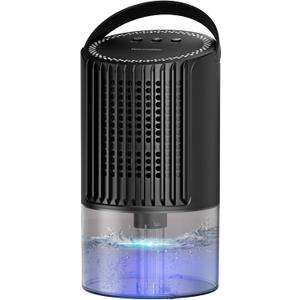 Dehumidifier, 34oz Small dehumidifiers for home, Ultra Quiet (25dB) 350 sq ft Mini Dehumidifier, Portable for Bathroom Bedroom Closet Basement RV, with 7-Color LED, Smart Defrost, Auto Shut-Off (Black)