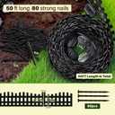 50FT No Dig Landscape Edging Kit 4-4.7 in Tall Arched Design Garden Edging Border with 80 PCS Spikes Flexible Plastic Lawn Edge Fence for Flower Bed Pathway Tree Yard Grass