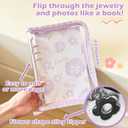 Jewelry Storage Book Transparent Earring Bracelet Rings Necklace Pouch Organizer Zipper Bag with pockets (purple)