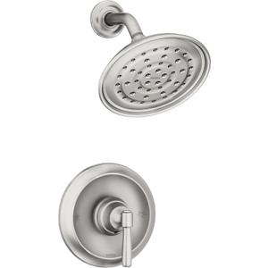 Moen Halle Spot Resist Brushed Nickel Shower Faucet Trim Set featuring Wide Showerhead and Lever Handle with Posi-Temp Valve Included, 82971SRN