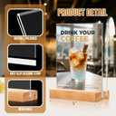 16 Pack 5x7 Acrylic Sign Holder with Wood Base Vertical and Slant Displays, Clear Plastic Flyer Display Stand, Paper photo Table Menu Sign Frame Suitable for Restaurants, Office, Store, Hotels