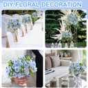 ASTRYAS 8Pcs Artificial Peonies Blue Silk Peonies Faux Flower Bouquet Fake Blue Peonies Artificial Flowers Table Centerpieces for Bridal Wedding Home Party Office Decoration Bulk (8pcs White Peony Mixed)