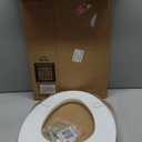 Mayfair Padded Toilet Seat, Cushioned Soft Vinyl over Wood Core Seat, Secure Hinges, Easy Clean, Made in USA, Elongated, White