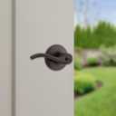 Kwikset Balboa Entry Door Handle with Lock and Key, Secure Keyed Reversible Lever Exterior, for Front Entrance and Bedrooms, Venetian Bronze, Pick Resistant Smartkey Rekey Security and Microban