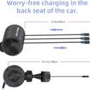 OHLPRO Multi Car Retractable Backseat 3 in 1 Car Charging Station Box Compatible with All Phones | iPhone | Samsung | Uber Taxi Lyft Turo Ride Share Customer Charging Dock Attach to Headrest
