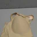 OEAK Womens Deep V Bras Wireless Comfortable Bra Supportive No Underwire Bras Tshirt Push Up Bralettes Plunge Seamless Bra (Large, Semolina)