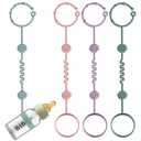 Toy Safety Straps for Baby, Pack of 4 Adjustable Stretchable Sippy Cup Straps, Sippy Bottles or Pacifier to Stroller, Highchair, Car Seat, Hanging Basket (Color 1)